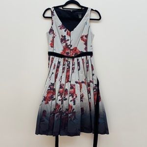 Marc Jacobs Cream and Red Floral Print Dress